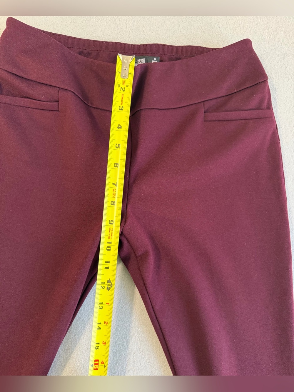 7th Avenue Design Studio Pants Mid Rise M Petite Women’s Burgundy Bootcut Leg - Picture 8 of 9